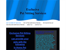 Tablet Screenshot of exclusivepetsitting.com